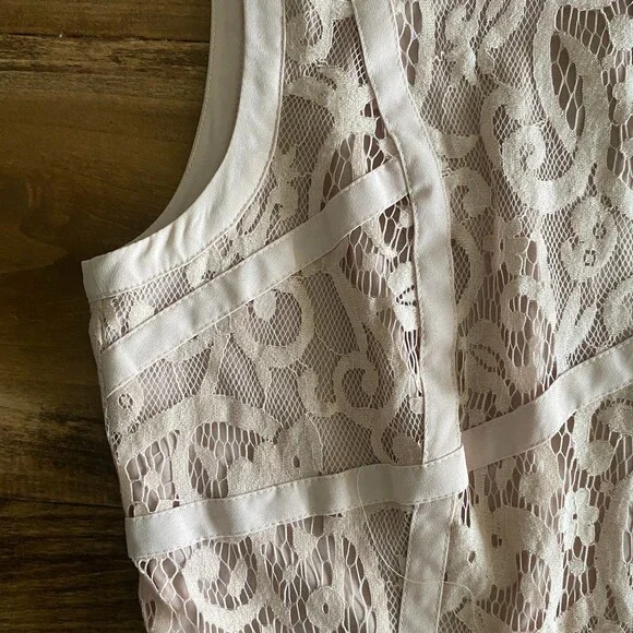 Gianni Bini Cream Lace Sleeveless Dress Women's 6 - Picture 6 of 12